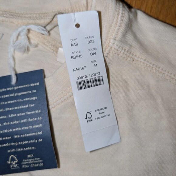 J. Crew - Men’s - Garment-Dyed Slub Cotton Henley - Neutral Cream - Medium - NWT - Picture 5 of 8